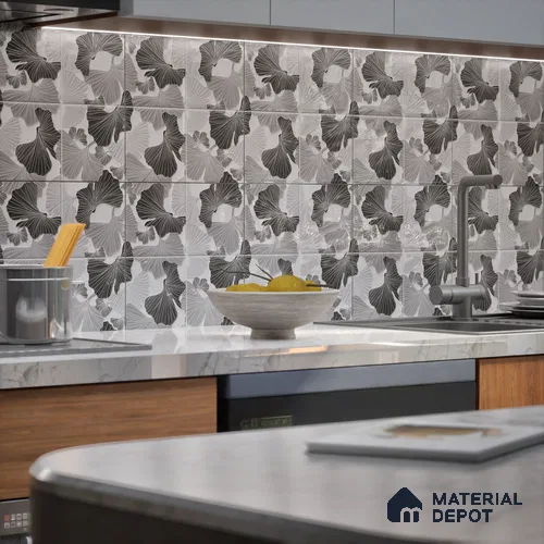 Floral Wall Tile TL 07244 Florina 1001 1 ft x 1 ft Ceramic Glossy Finish - 9 mm | 2 mm Spacer is Mandatory | Please Expect a Slight Variation of Pattern